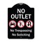 Signmission Designer Series-No Outlet No Trespassing Or Soliciting With No Car And No U-tu, 24" H, BW-1824-9968 A-DES-BW-1824-9968 - alternate 1